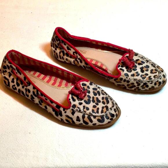 🍁Sperry leather Top-sider animal print slip on shoes size 7 - Picture 3 of 8